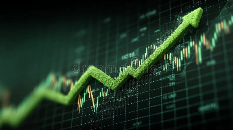 Gráfico de crescimento mostrando resultados positivos
